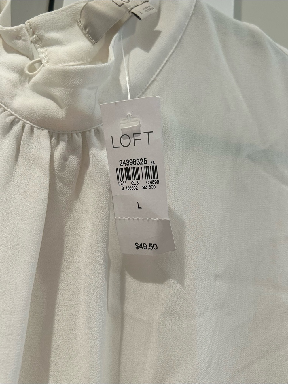 LOFT Cream Ruffle-Neck Women's Blouse